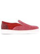 Bottega Veneta Woven Slip-on Sneakers - Red
