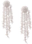 Oscar De La Renta Floral Drop Earrings - White