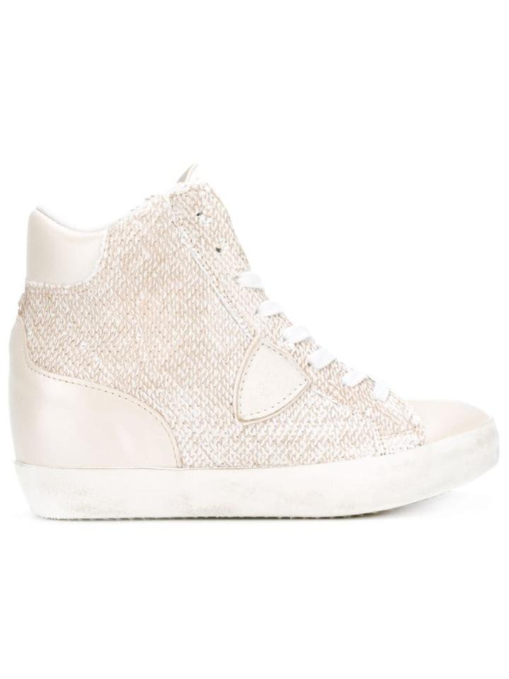 Philippe Model Metallic Hi-top Sneakers - Neutrals