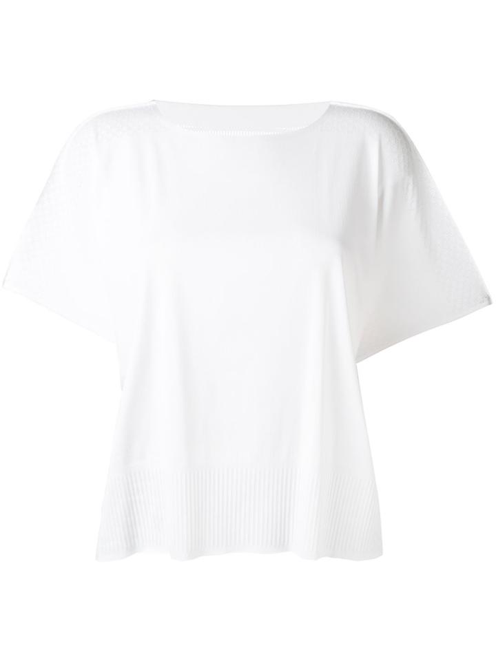 Pleats Please By Issey Miyake - Mesh Detail Top - Women - Polyester/nylon/polyurethane - 3, White, Polyester/nylon/polyurethane