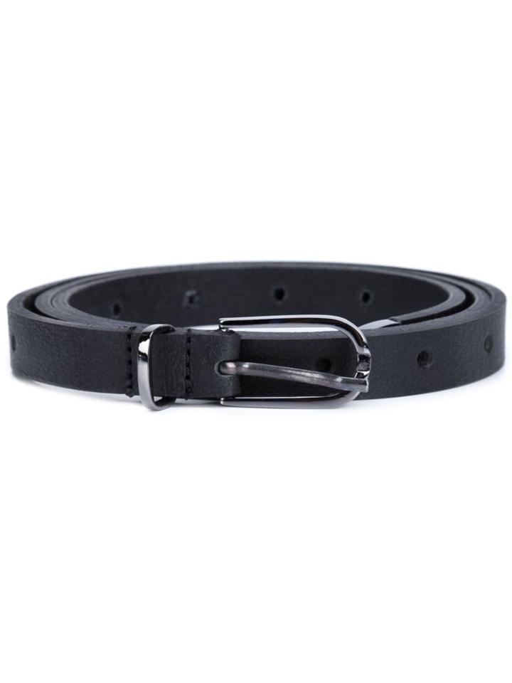 Anine Bing Gunmetal Buckle Belt, Women's, Size: Xs/s, Black, Leather