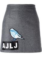 Au Jour Le Jour Sequin Bird Skirt, Women's, Size: 40, Grey, Polyamide/polyester/pvc
