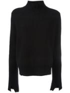 Proenza Schouler Ribbed Roll Neck Jumper, Women's, Size: Medium, Black, Cashmere/wool