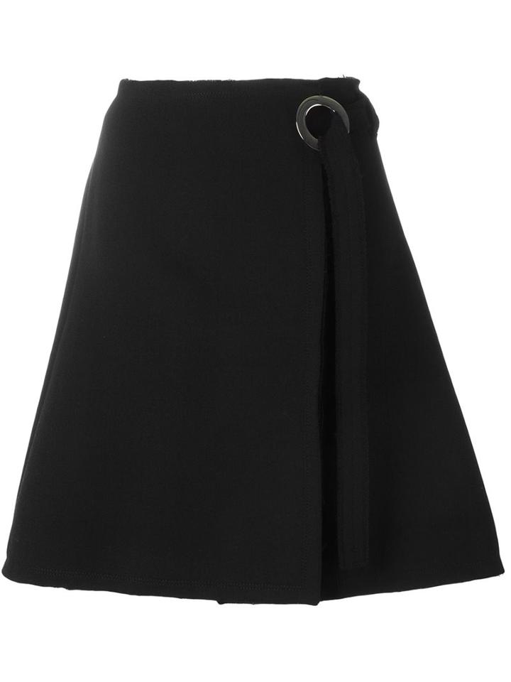 Proenza Schouler A-line Wrap Skirt, Women's, Size: 6, Black, Polyester/wool