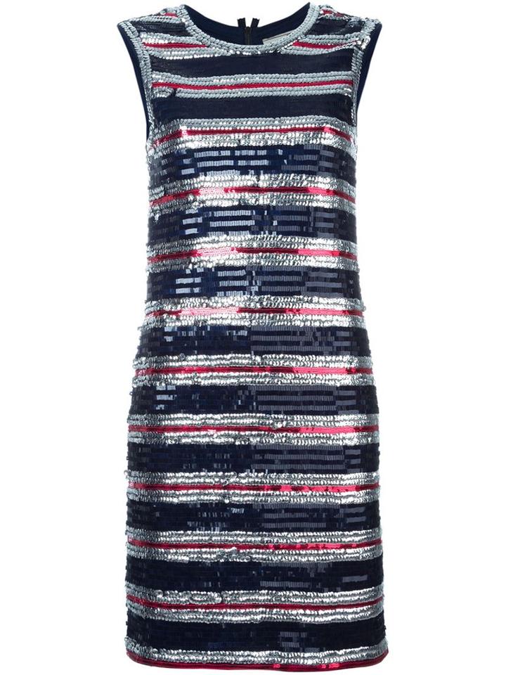 Lanvin Sequin Sleeveless Dress, Women's, Size: Small, Blue, Vinyl/silk/cotton