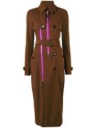 Givenchy - Zip Panel Trench Coat - Women - Silk/polyamide/polyester/viscose - 38, Brown, Silk/polyamide/polyester/viscose