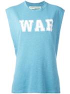Off-white 'war' Tank Top, Women's, Size: Small, Blue, Cotton/viscose/silk