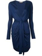 Cruciani - Belted Cardigan - Women - Viscose - 40, Blue, Viscose