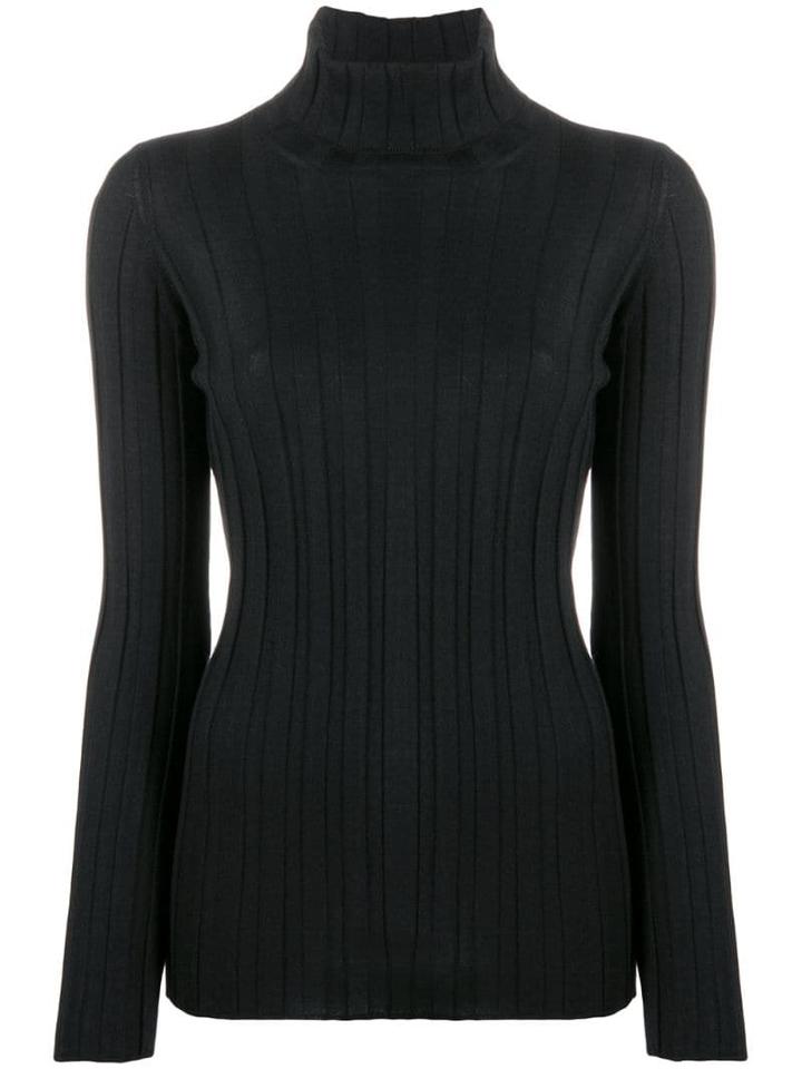 Fabiana Filippi Roll Neck Knitted Top - Black