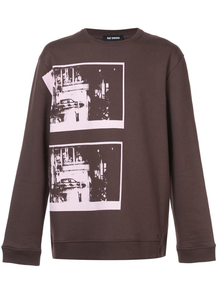 Raf Simons Long Sleeved Photographic Pullover - Brown