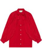 Gucci Silk Shirt With Neck Bow - Red