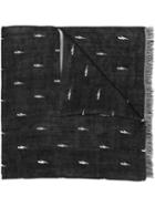 Neil Barrett Lightning Bolt Scarf, Men's, Black, Silk/viscose/wool