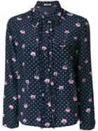 Miu Miu Floral Pajama Shirt - Blue