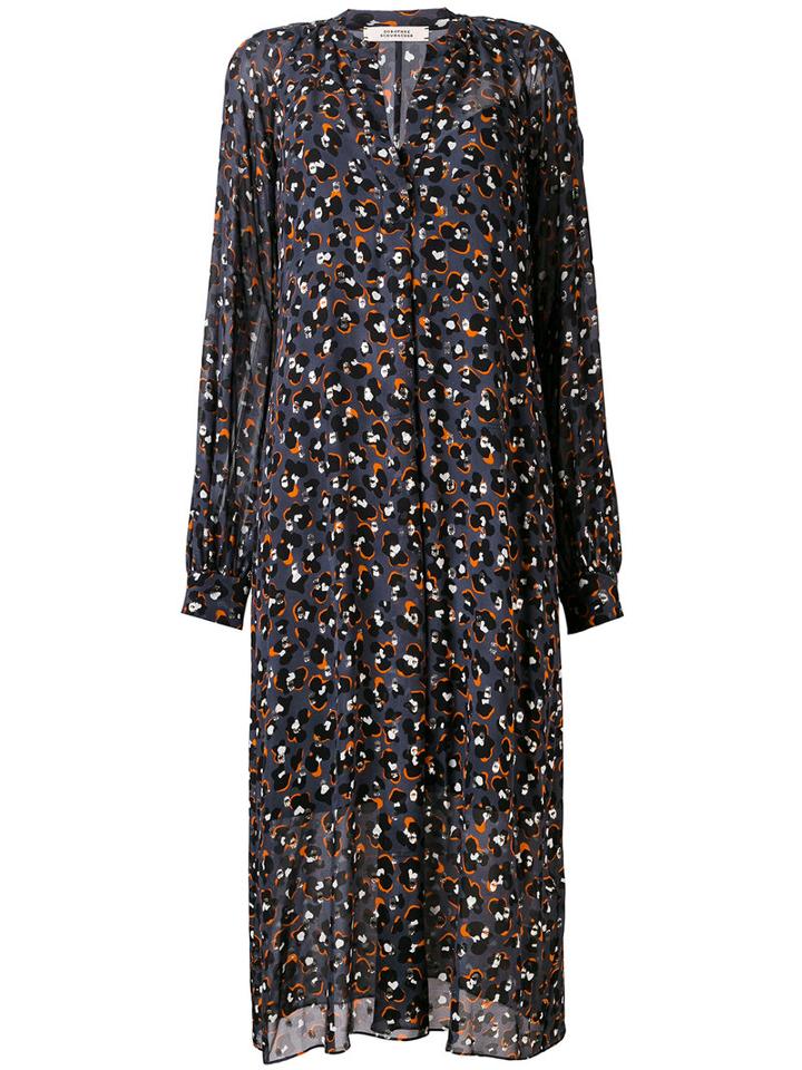 Dorothee Schumacher - Leopard Print Shirt Dress - Women - Silk/metallic Fibre - 2, Grey, Silk/metallic Fibre