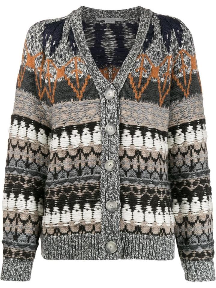 Stella Mccartney Knitted Patterned Cardigan - Grey