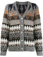Stella Mccartney Knitted Patterned Cardigan - Grey