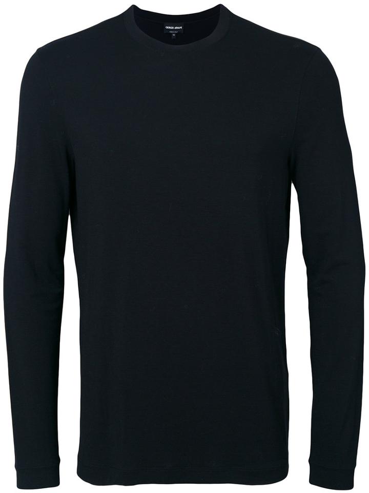 Giorgio Armani - Long Sleeve T-shirt - Men - Spandex/elastane/viscose - 52, Black, Spandex/elastane/viscose
