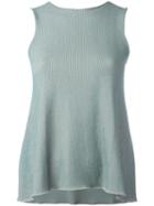 Armani Collezioni Striped Flared Tank, Women's, Size: 44, Blue, Viscose/polyester/polyamide
