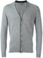 N.peal Contrast Edge Cardigan, Men's, Size: Medium, Grey, Cashmere