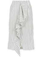 Tufi Duek Striped Midi Skirt - White