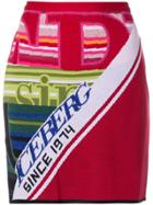Iceberg Logo Intarsia Knitted Skirt - Red