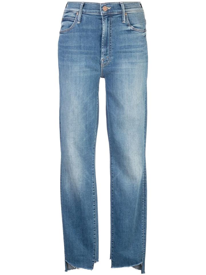Mother Frayed Edges Skinny Jeans - Blue