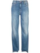 Mother Frayed Edges Skinny Jeans - Blue