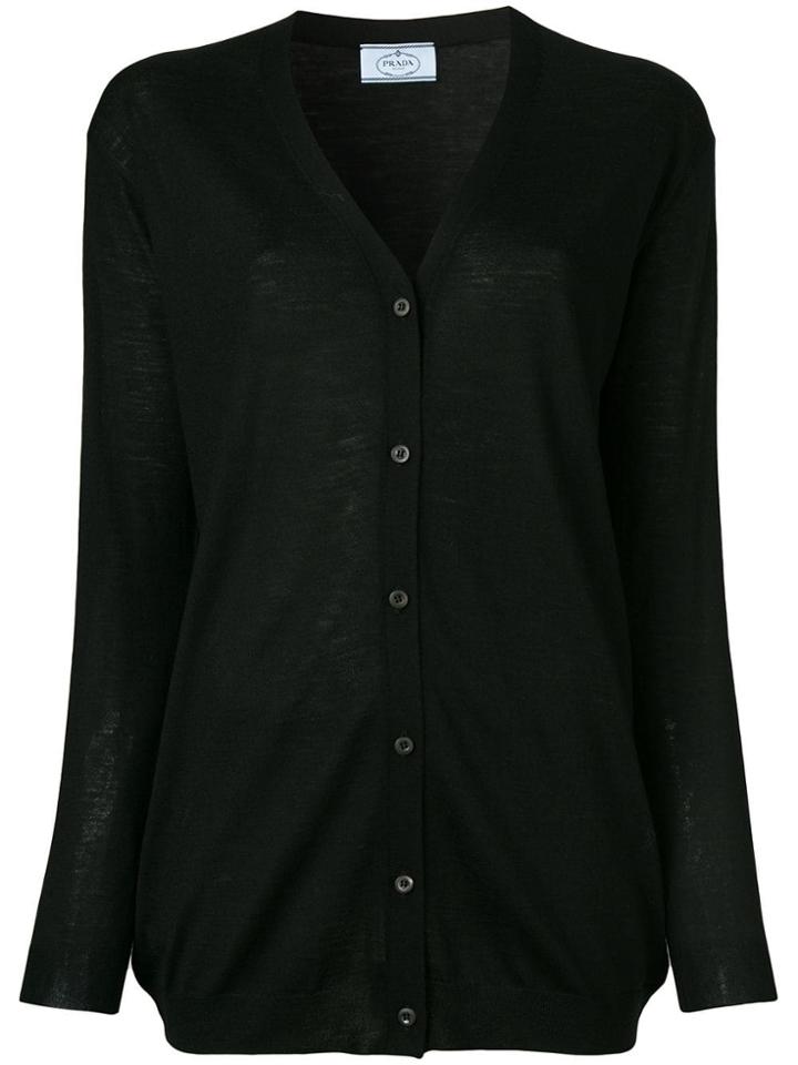 Prada Loose Fitted Cardigan - Black