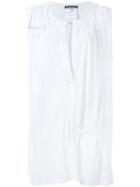 Ann Demeulemeester Sleeveless Pleated Top, Women's, Size: 38, White, Cotton
