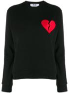 Msgm Broken Heart Patch Sweatshirt - Black
