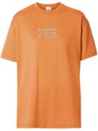 Burberry Embroidered Logo Cotton Oversized T-shirt - Orange