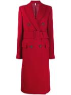 Helmut Lang Double-breasted Belted Coat - Red