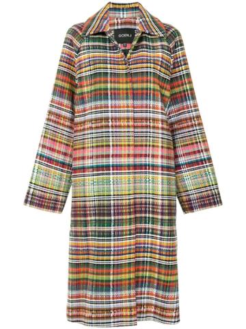 Goen.j Long Tweed Coat - Multicolour