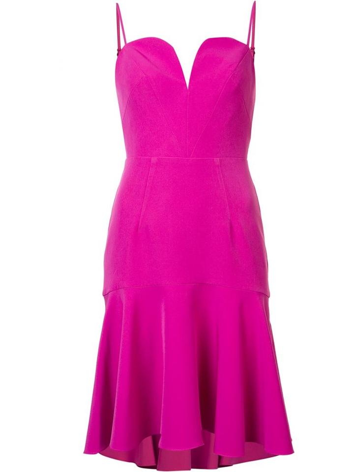 Milly Sweetheart Neck Ruffled Dress, Women's, Size: 2, Pink/purple, Polyester/spandex/elastane