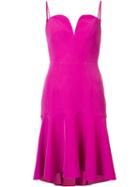 Milly Sweetheart Neck Ruffled Dress, Women's, Size: 2, Pink/purple, Polyester/spandex/elastane