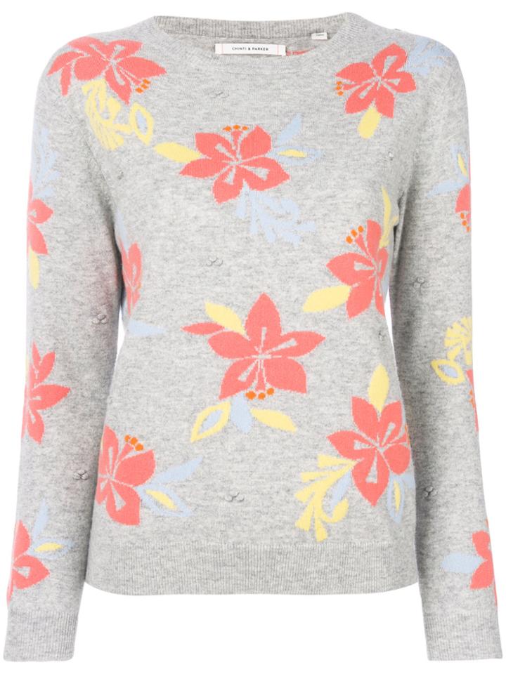 Chinti & Parker Hibiscus Knot Stitch Jumper - Grey