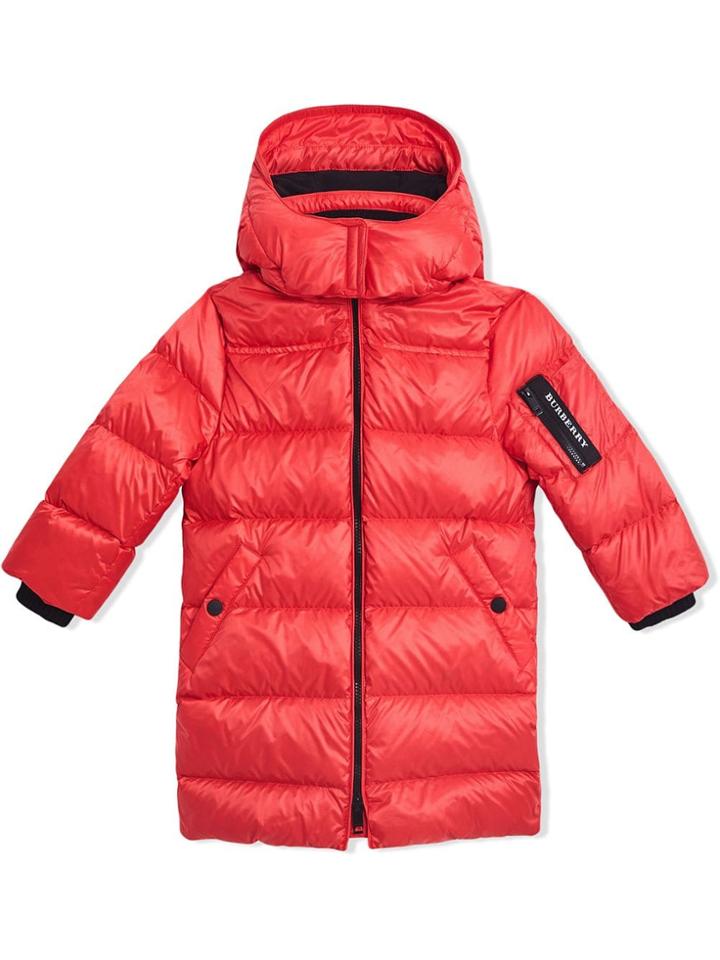 Burberry Kids Detachable Hood Down-filled Puffer Coat - Red