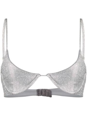 Danielle Guizio Lure Bikini Top - Silver