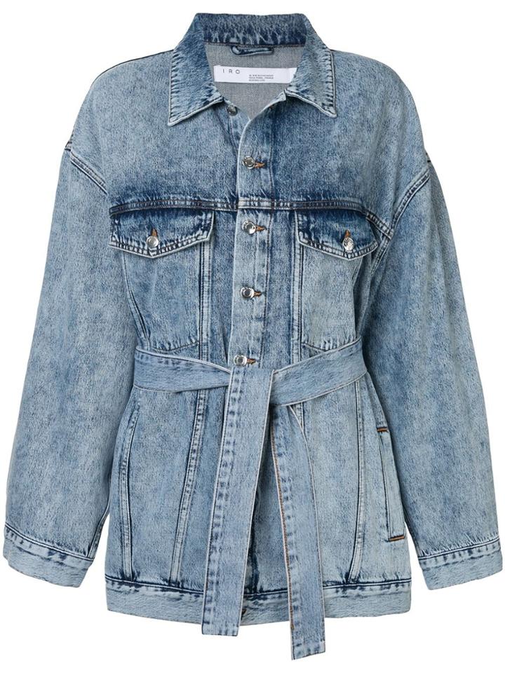 Iro Tie Waist Denim Jacket - Blue