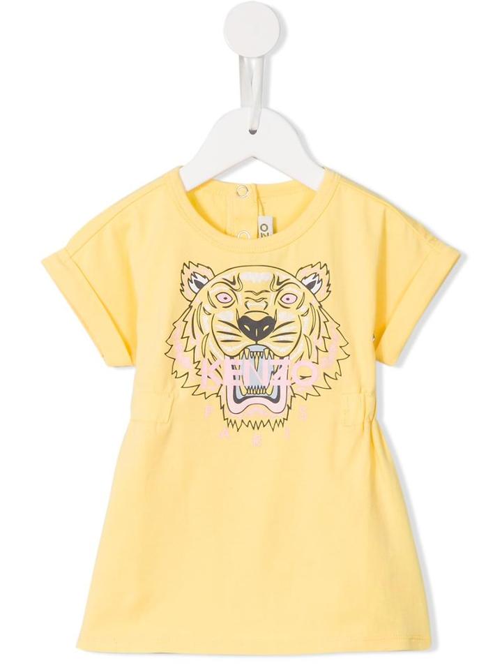 Kenzo Kids - Tiger Dress - Kids - Cotton/spandex/elastane - 36 Mth, Yellow/orange