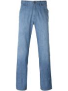 Brioni Straight Leg Jeans, Men's, Size: 40, Blue, Cotton/spandex/elastane