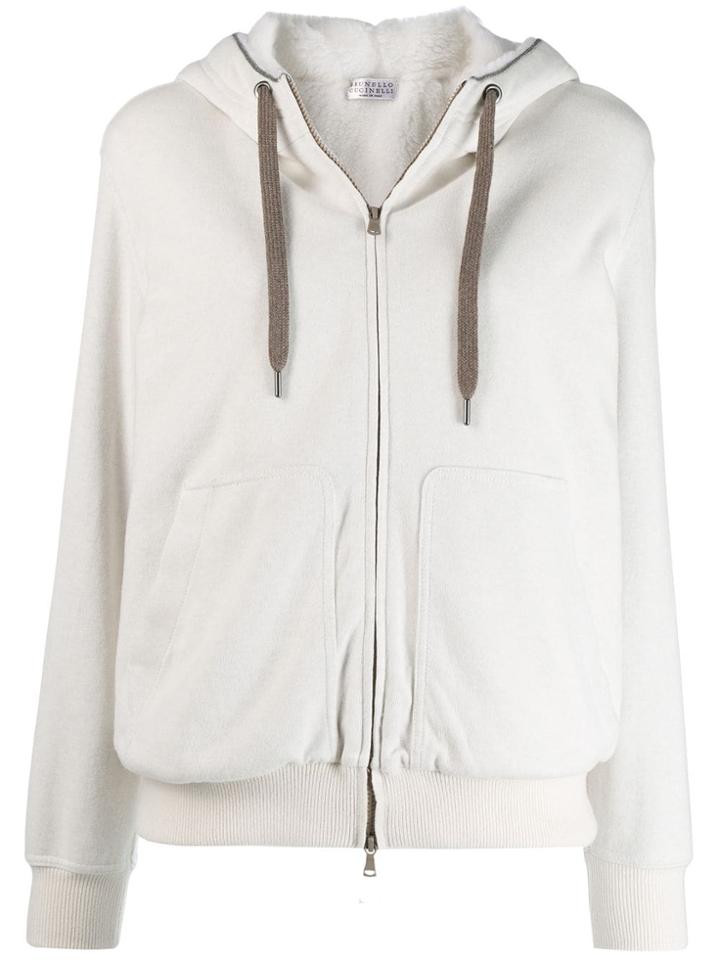 Brunello Cucinelli Long Sleeve Hoodie - White