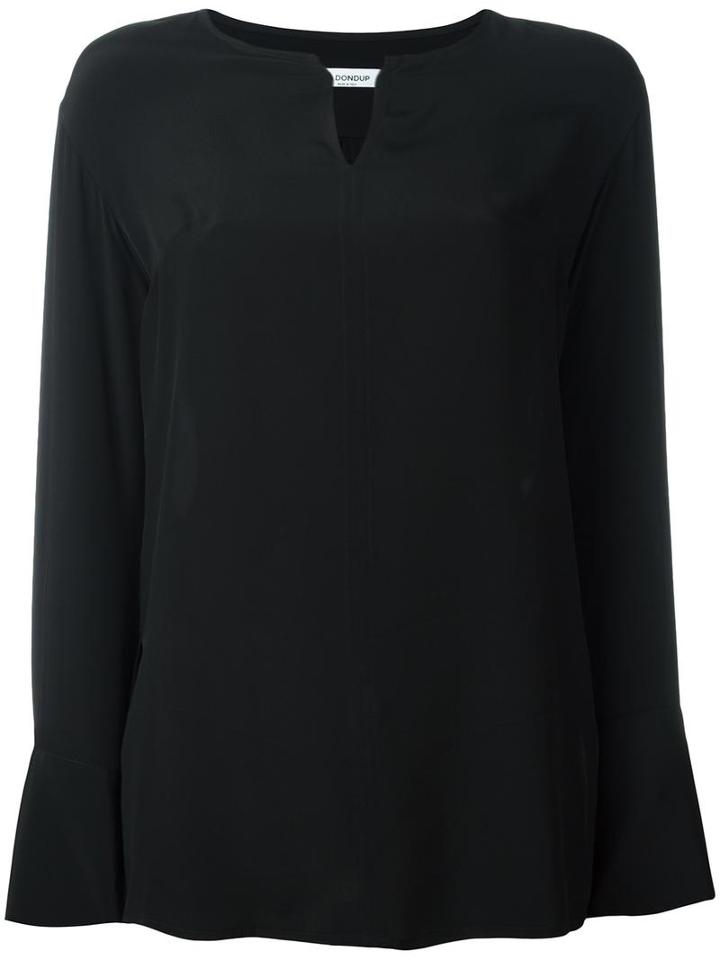 Dondup V-neck Blouse, Women's, Size: 42, Black, Silk/viscose