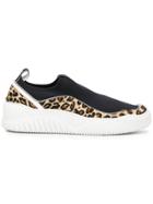 Just Cavalli Leopard Print Contrast Sneakers - Black