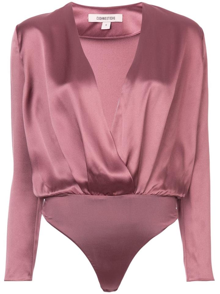 Cushnie Et Ochs Deep V Bodysuit - Pink & Purple