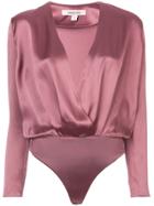 Cushnie Et Ochs Deep V Bodysuit - Pink & Purple