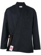 Umit Benan Pinstripe Kimono Style Jacket - Blue