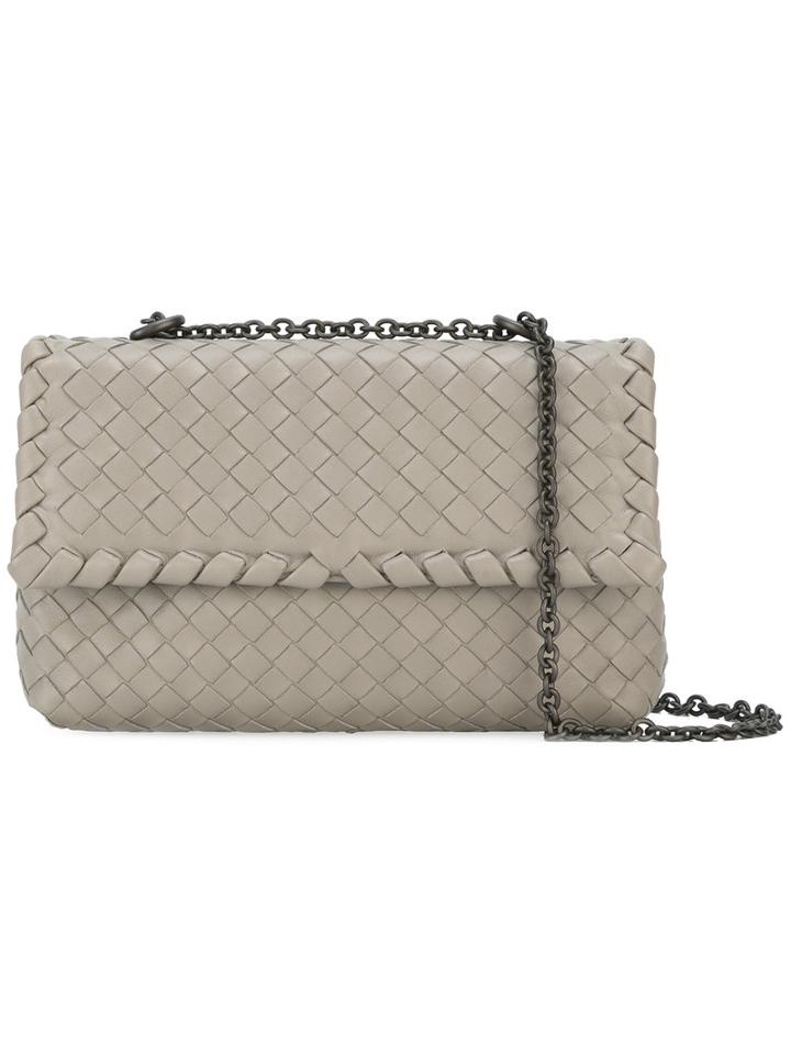 Bottega Veneta - Woven Shoulder Bag With Chain - Women - Leather - One Size, Women's, Nude/neutrals, Leather