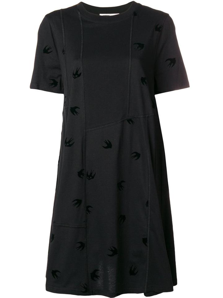 Mcq Alexander Mcqueen Mini Swallow Babydoll Dress - Black