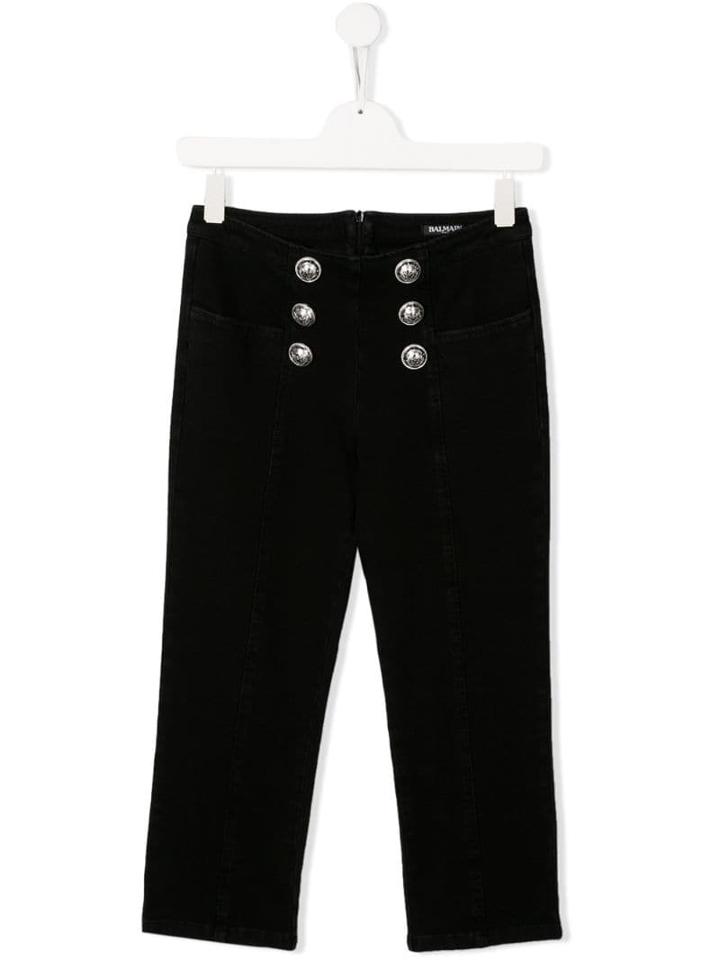 Balmain Kids Teen Skinny-fit Trousers - Black